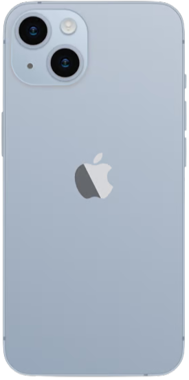 iPhone 14 Plus – front, bagside og sideprofil