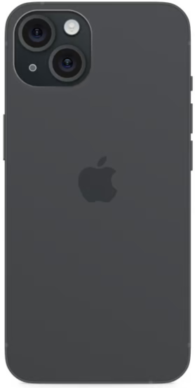 iPhone 15 Plus – front, bagside og sideprofil