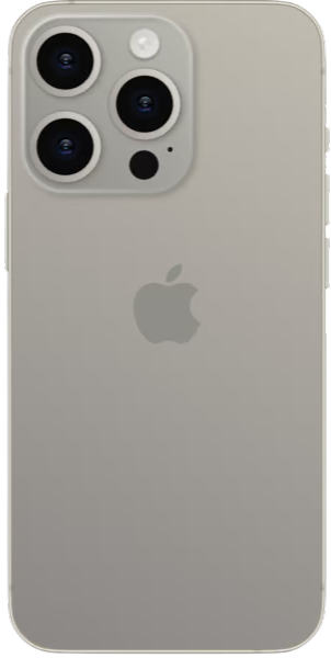 iPhone 15 Pro Max – front, bagside og sideprofil