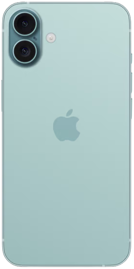 iPhone 16 Plus – front, bagside og sideprofil