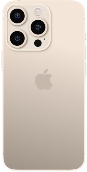iPhone 16 Pro Max – front, bagside og sideprofil