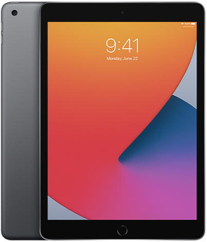 iPad 8 Gen – 10,2″ 2020 – front, bagside og sideprofil